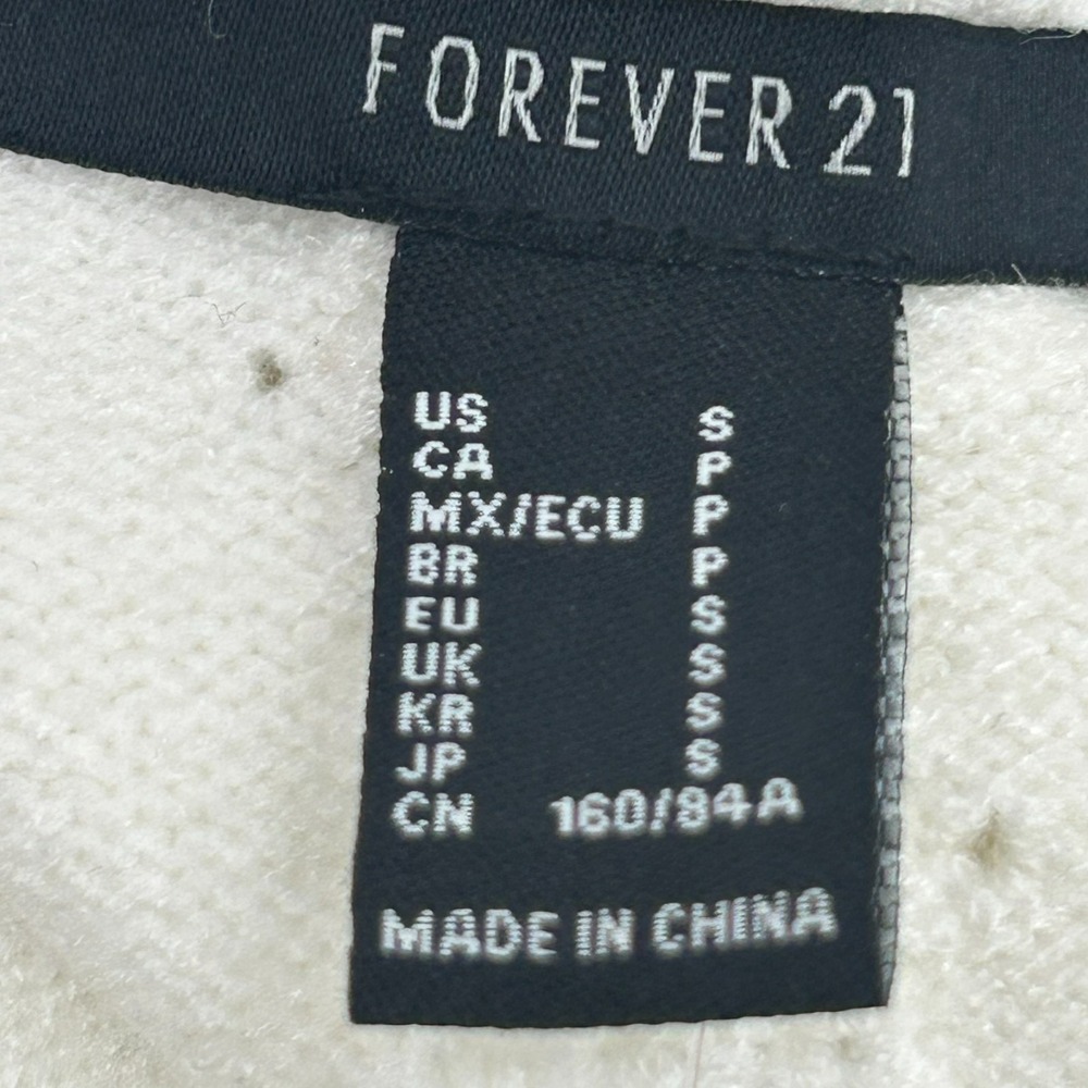 Forever 21 Women's White Sweater Tube Top Small Embroidered Daisies - New - Picture 6 of 10